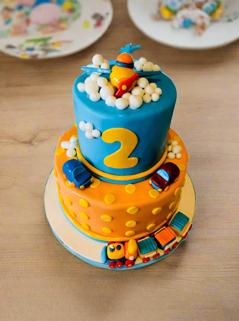 2Nd Birthday Car Fondant Cake - Image 2