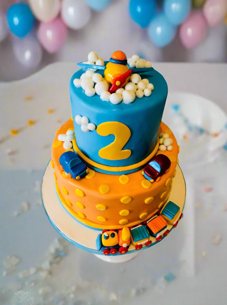 2Nd Birthday Car Fondant Cake - Image 3