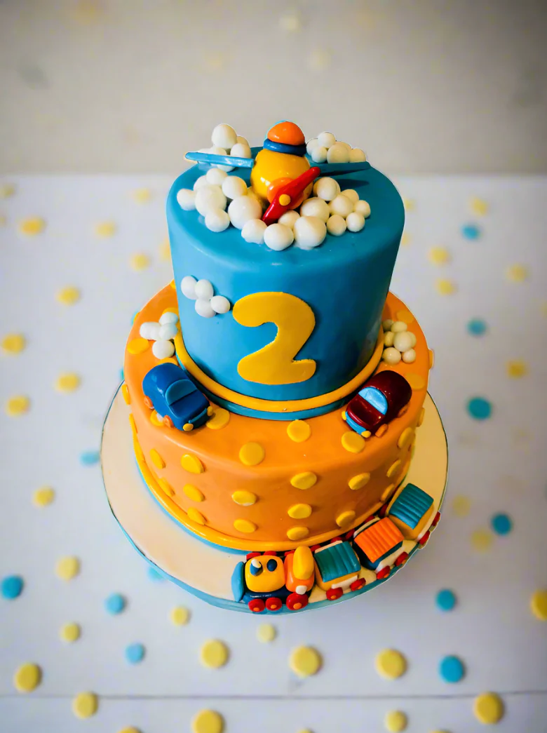 2Nd Birthday Car Fondant Cake - Image 4