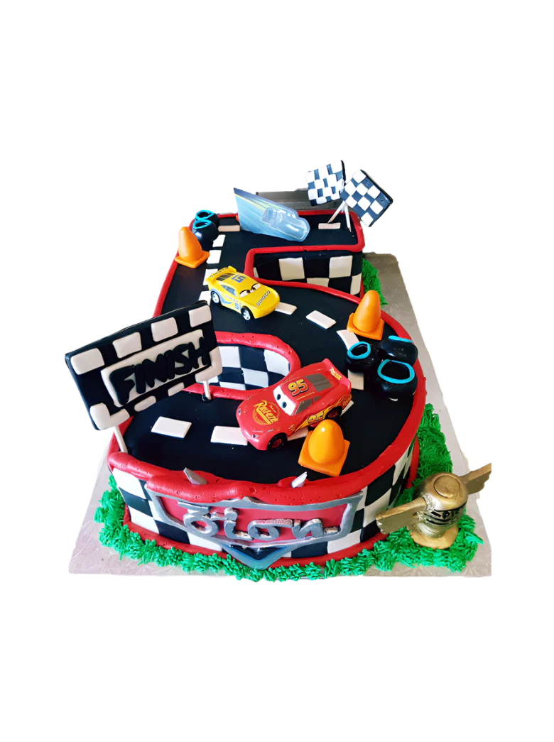 #5 Race Car Adventure Cake