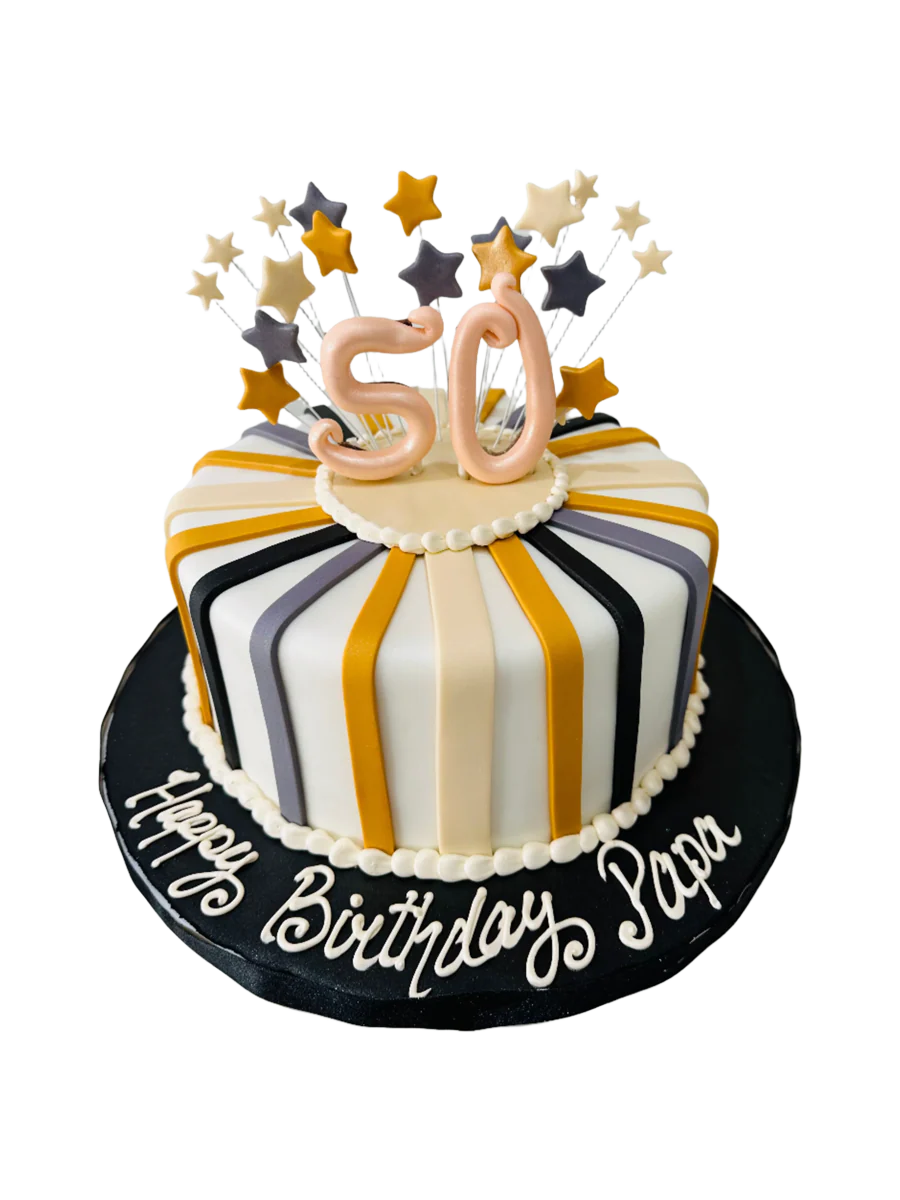 50th Gold Jubilee Anniversary Cake