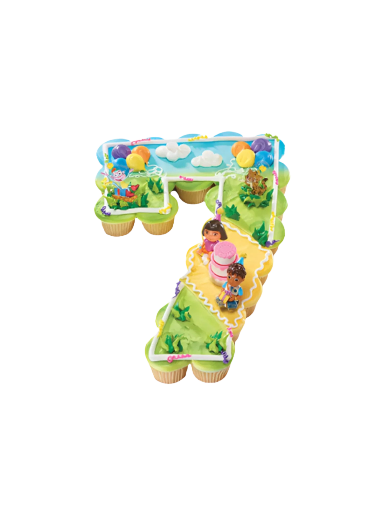 7th Birthday Dora the Explorer Birthday Celebration Cupcakes