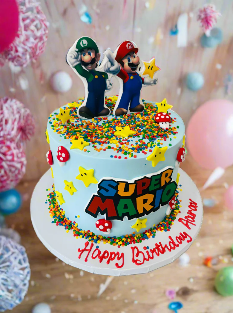 Aarav Super Mario Cream Cake - Image 3