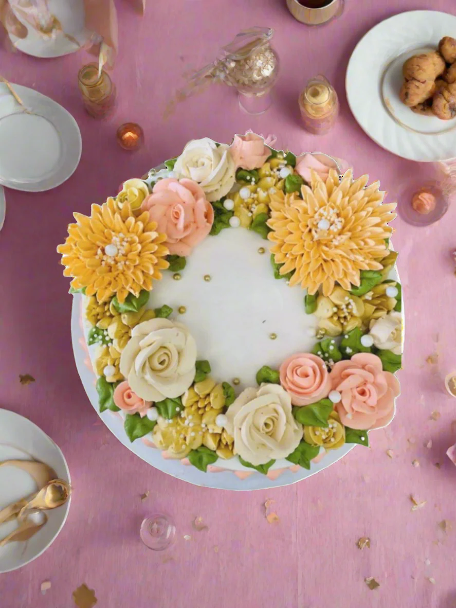 Aarohi Flowers Birthday Cake - Image 3