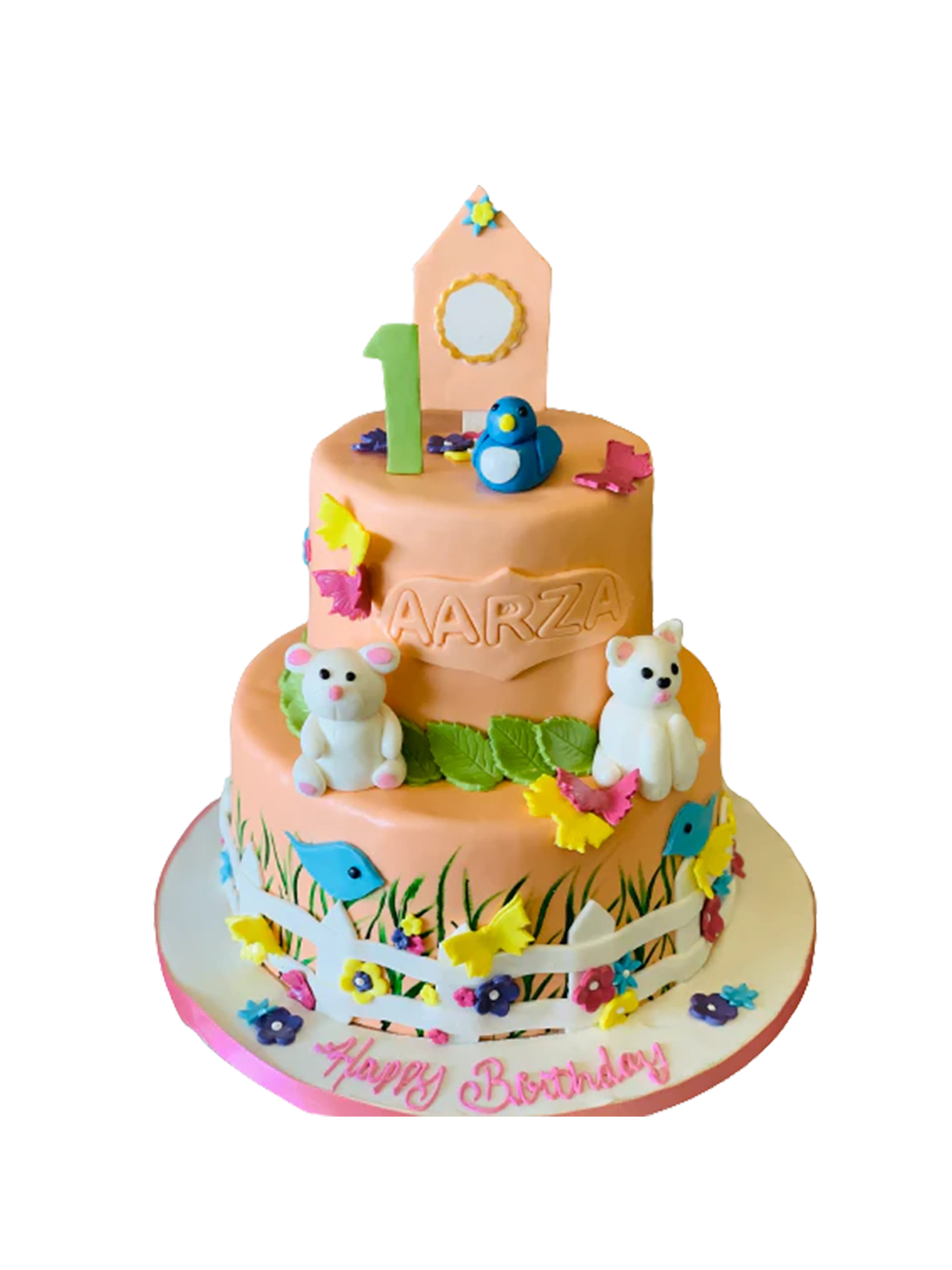 Aarza Fondant Birthday Cake