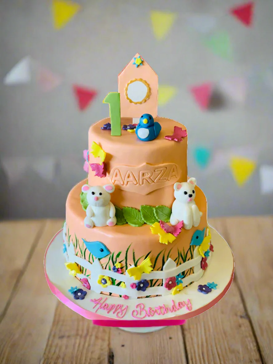 Aarza Fondant Birthday Cake - Image 2