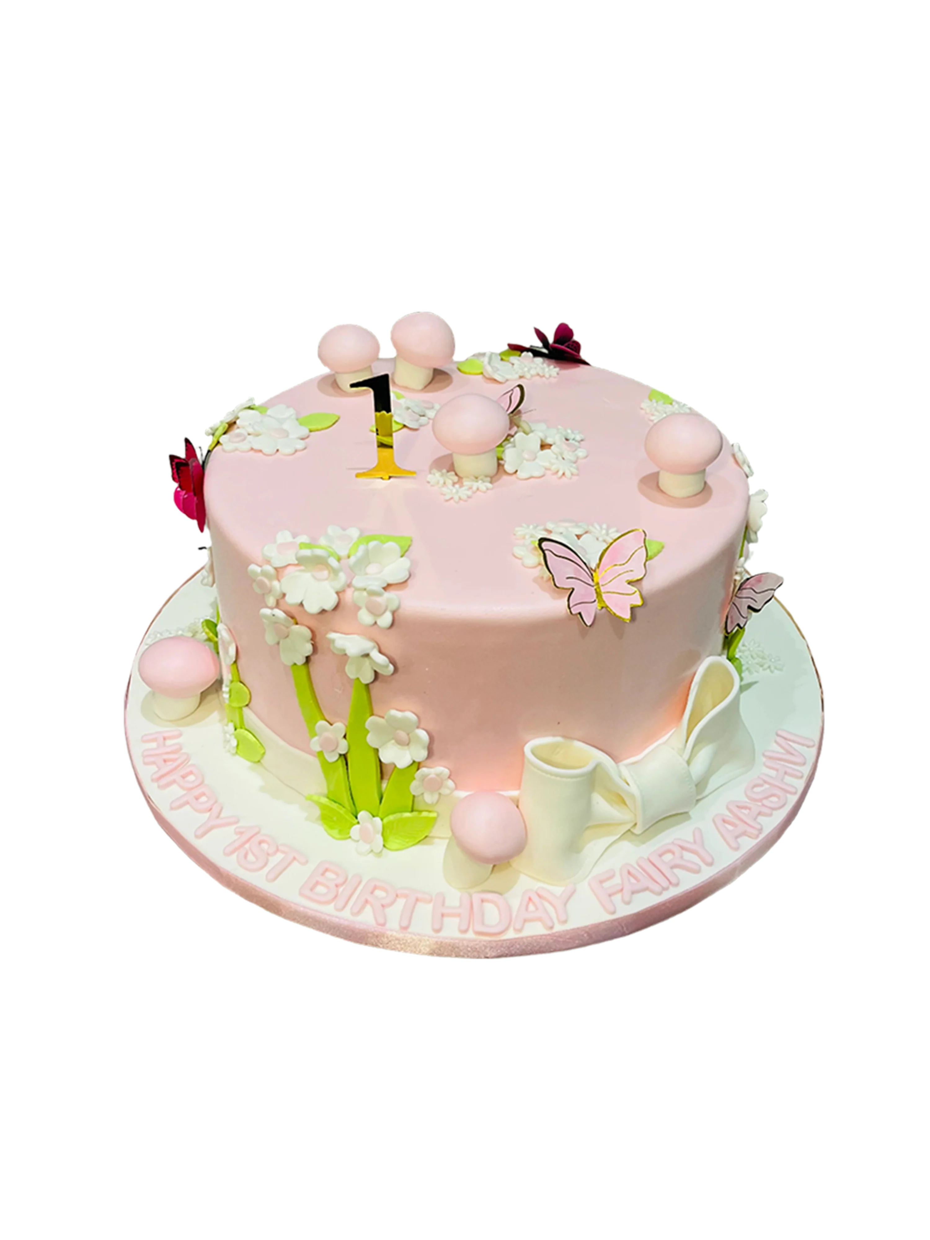 Aashvi Pink Butterfly Fondant Cake