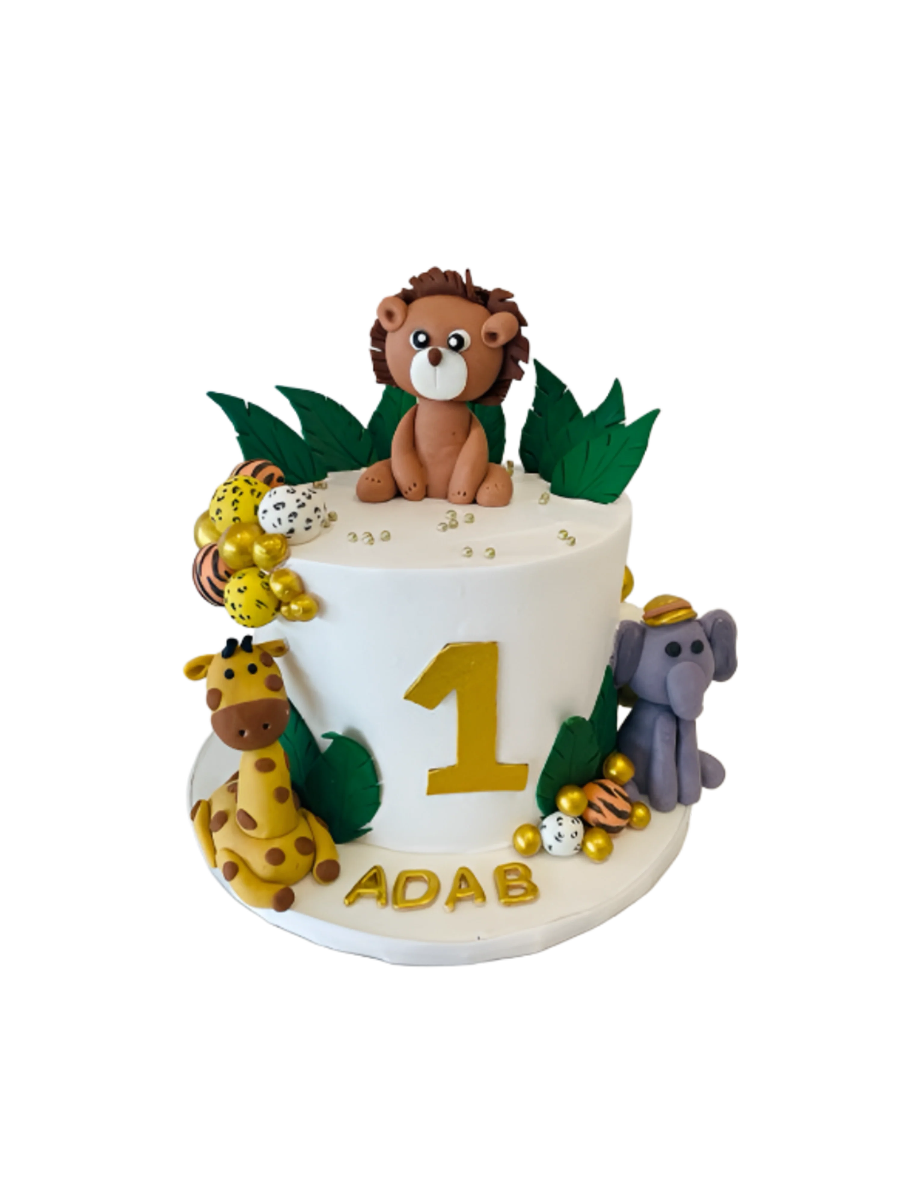 Adab 1st Birthday Animal Cream Cake