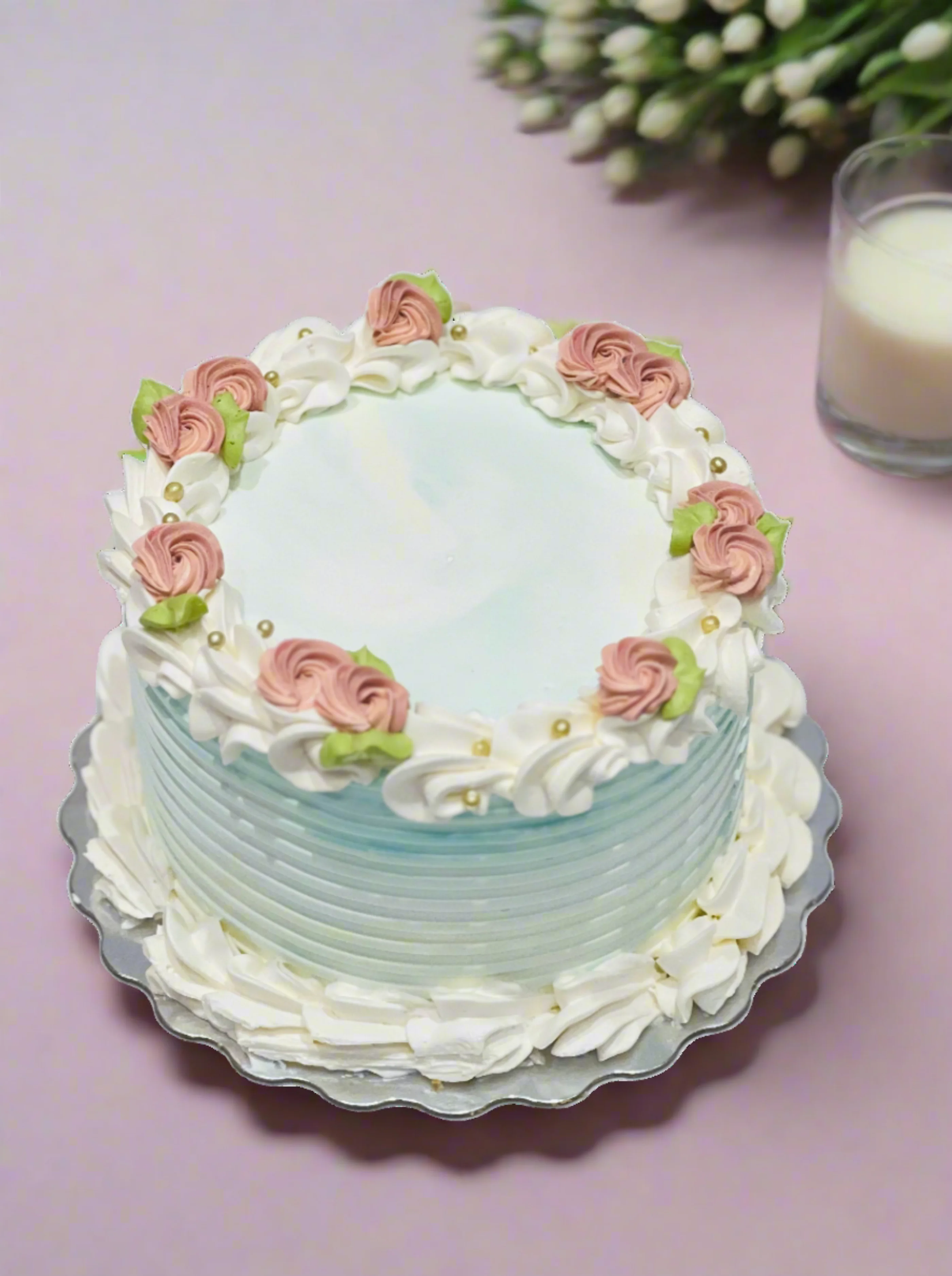 Adheera Teal & Rose Gold Cake - Image 5