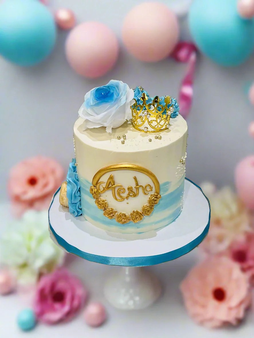 Aesha Ivory & Blue Birthday Cake - Image 2