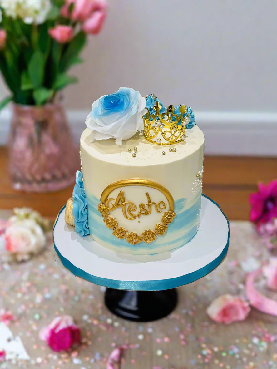 Aesha Ivory & Blue Birthday Cake - Image 3