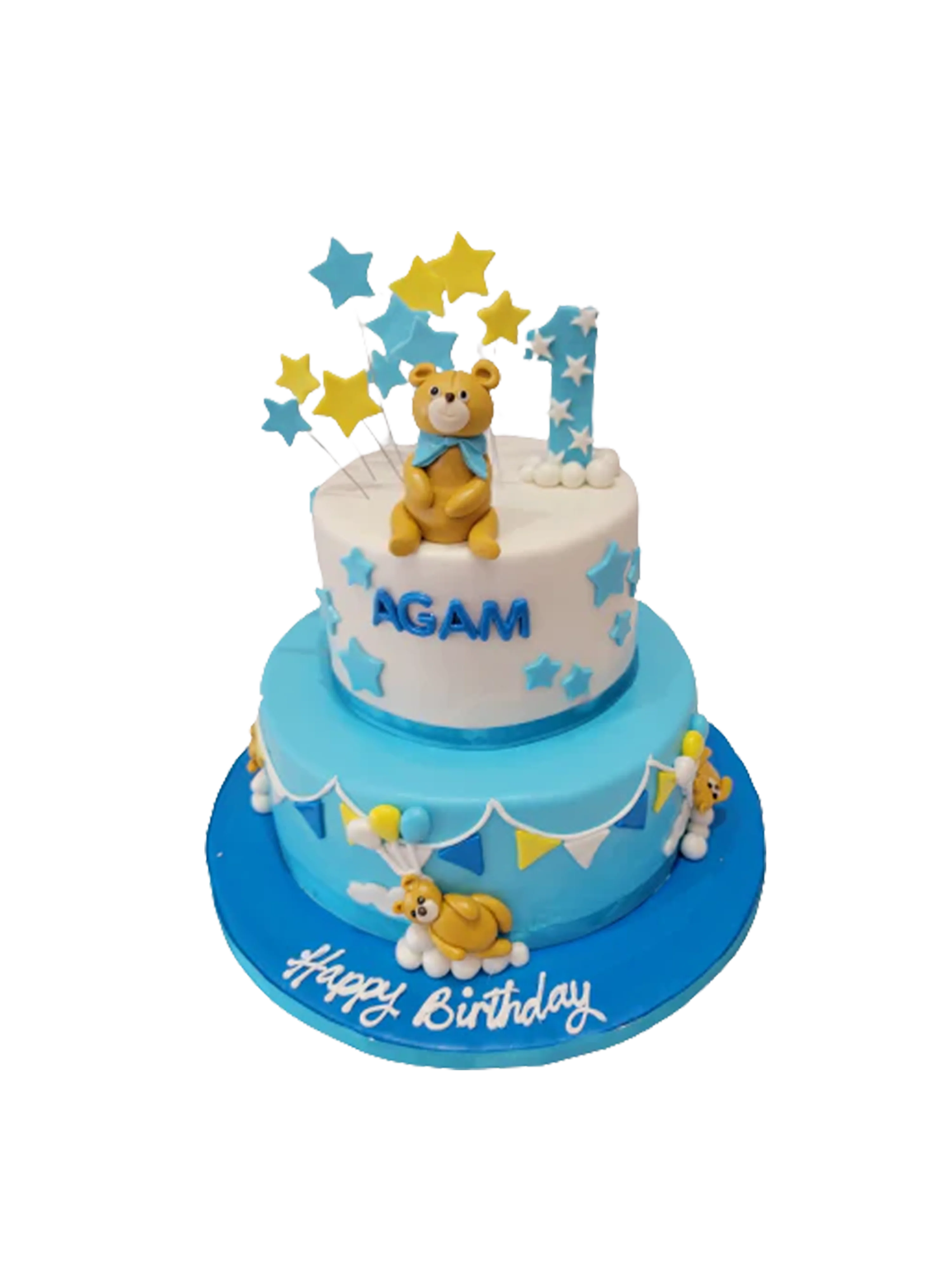 Agam Teddy Fondant Tiered Cake