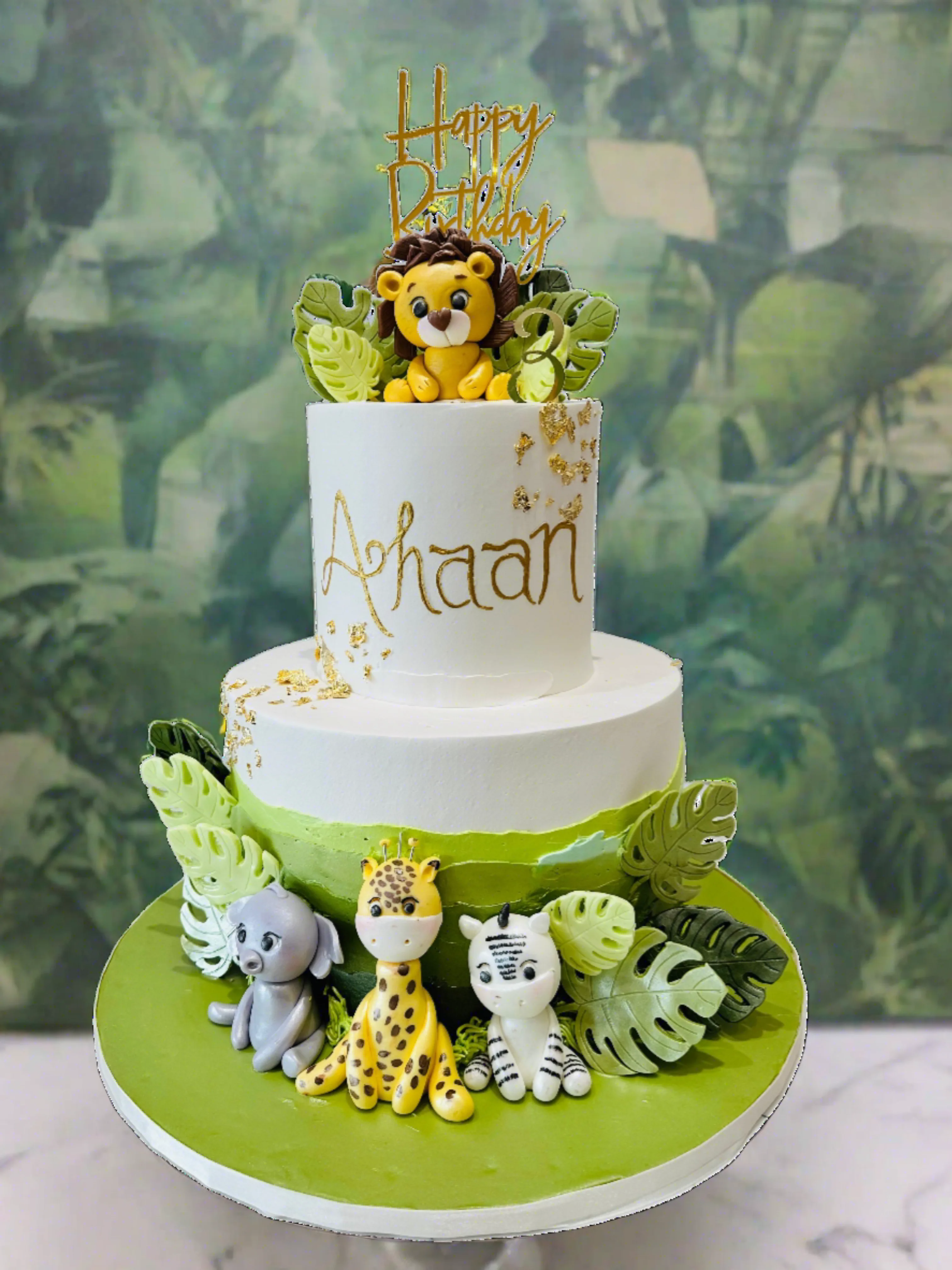 Ahaan Jungle Safari Cream Tiered Cake - Image 2