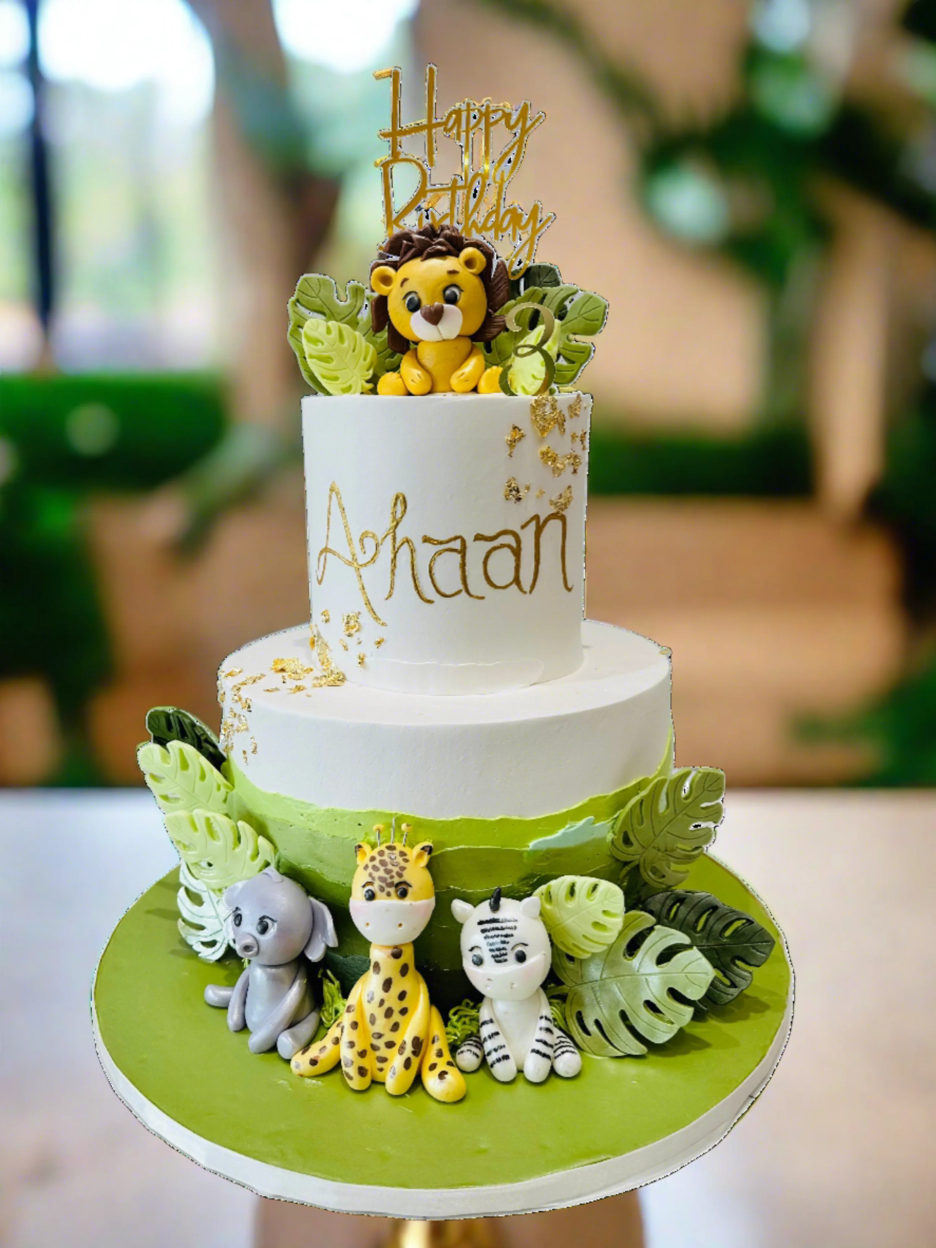 Ahaan Jungle Safari Cream Tiered Cake - Image 3