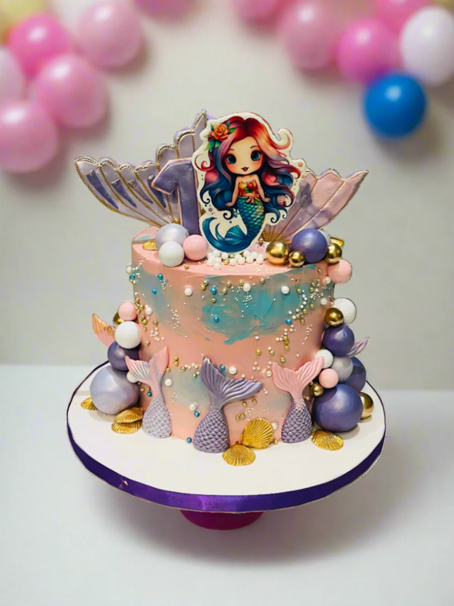 Alice Mermaid Cream Cake - Image 4