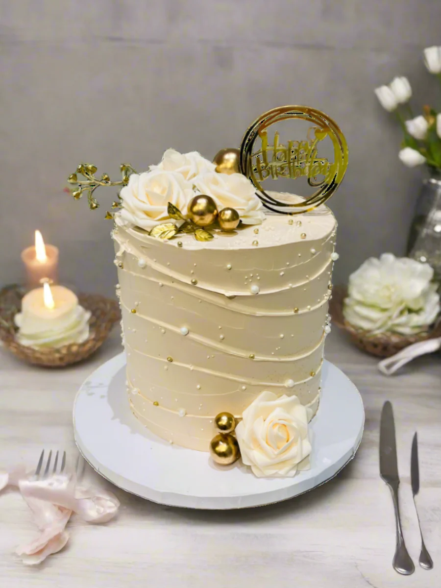 Amisha Ivory Birthday Cake - Image 2
