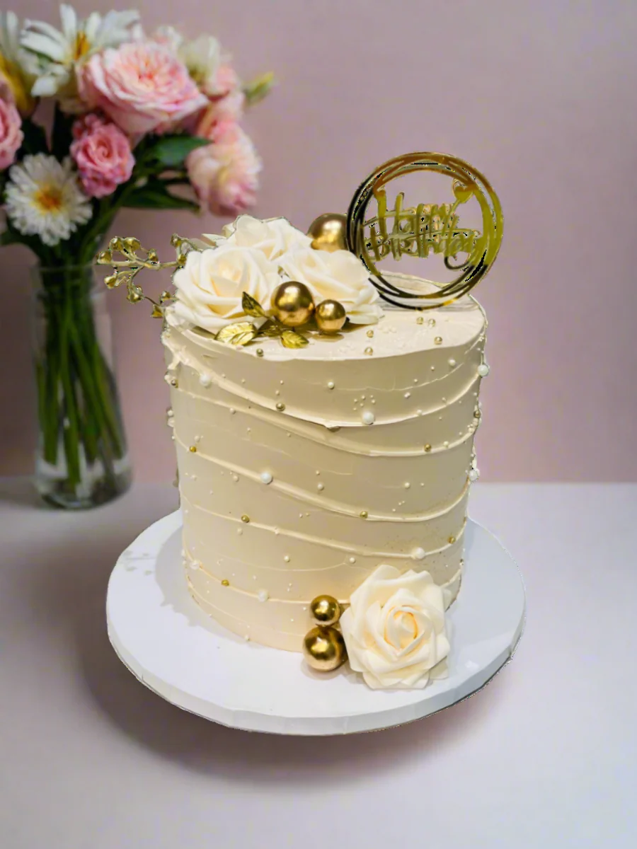 Amisha Ivory Birthday Cake - Image 3