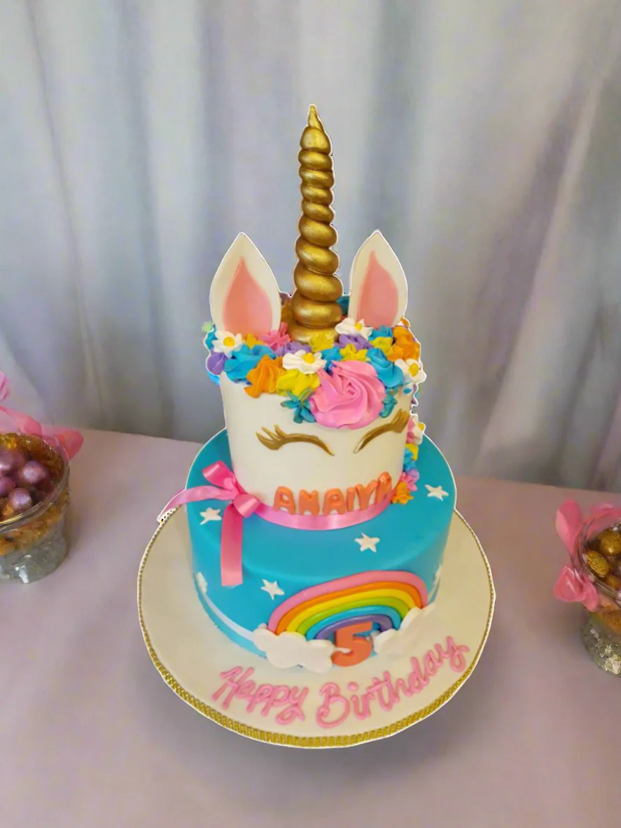 Anaya Unicorn Fondant Cake - Image 3