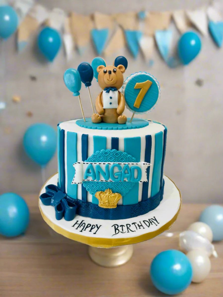 Angad Teddy Fondant Cake - Image 3