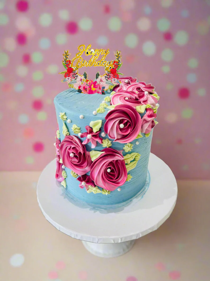 Angela Floral Birthday Cake - Image 2