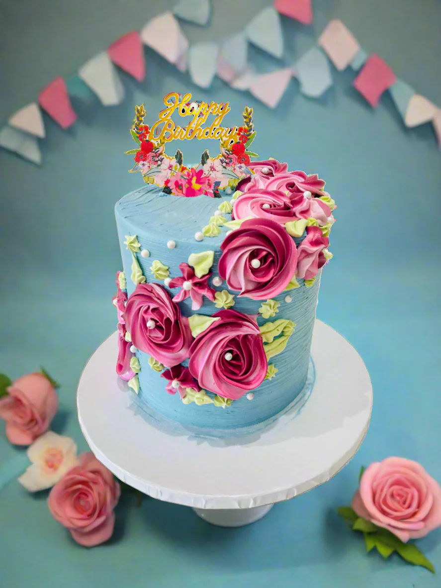 Angela Floral Birthday Cake - Image 3