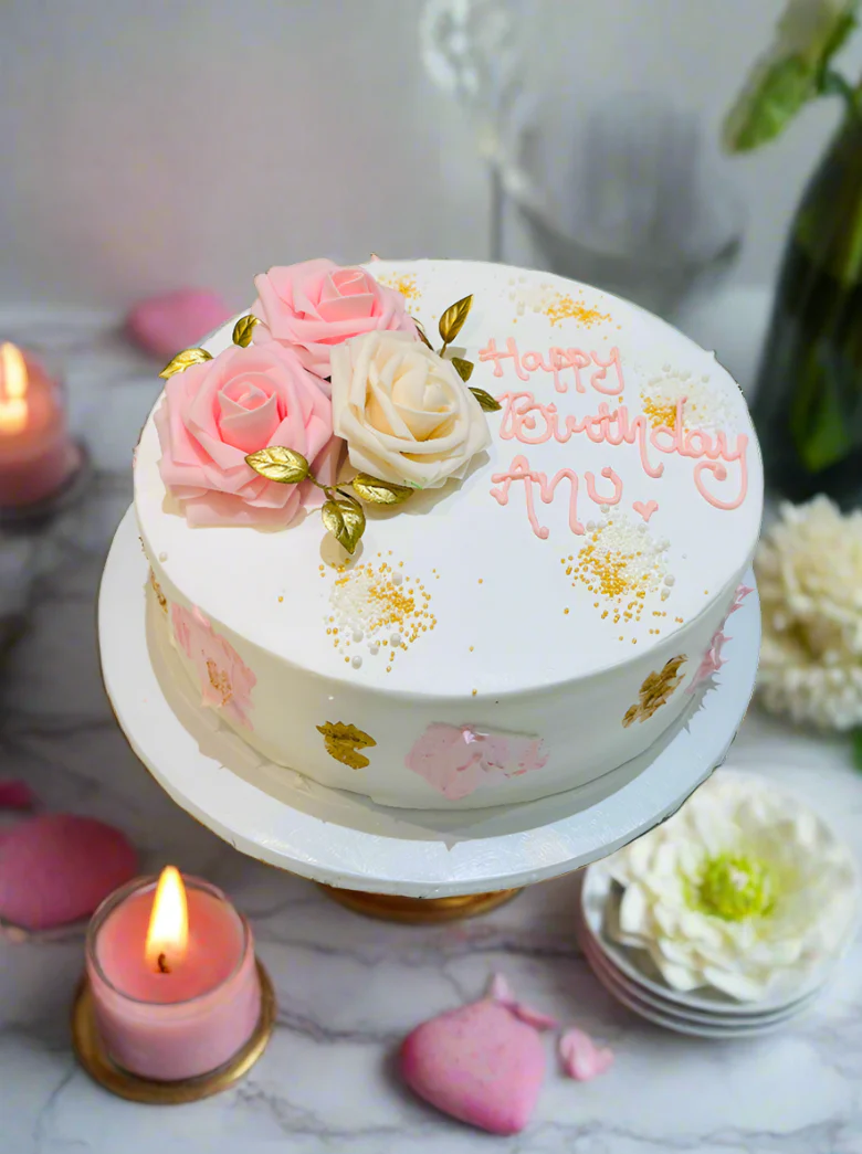 Anu Pink Flower Cake - Image 2