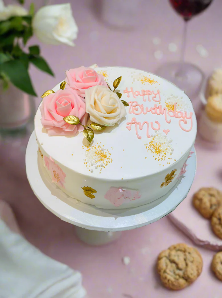 Anu Pink Flower Cake - Image 3