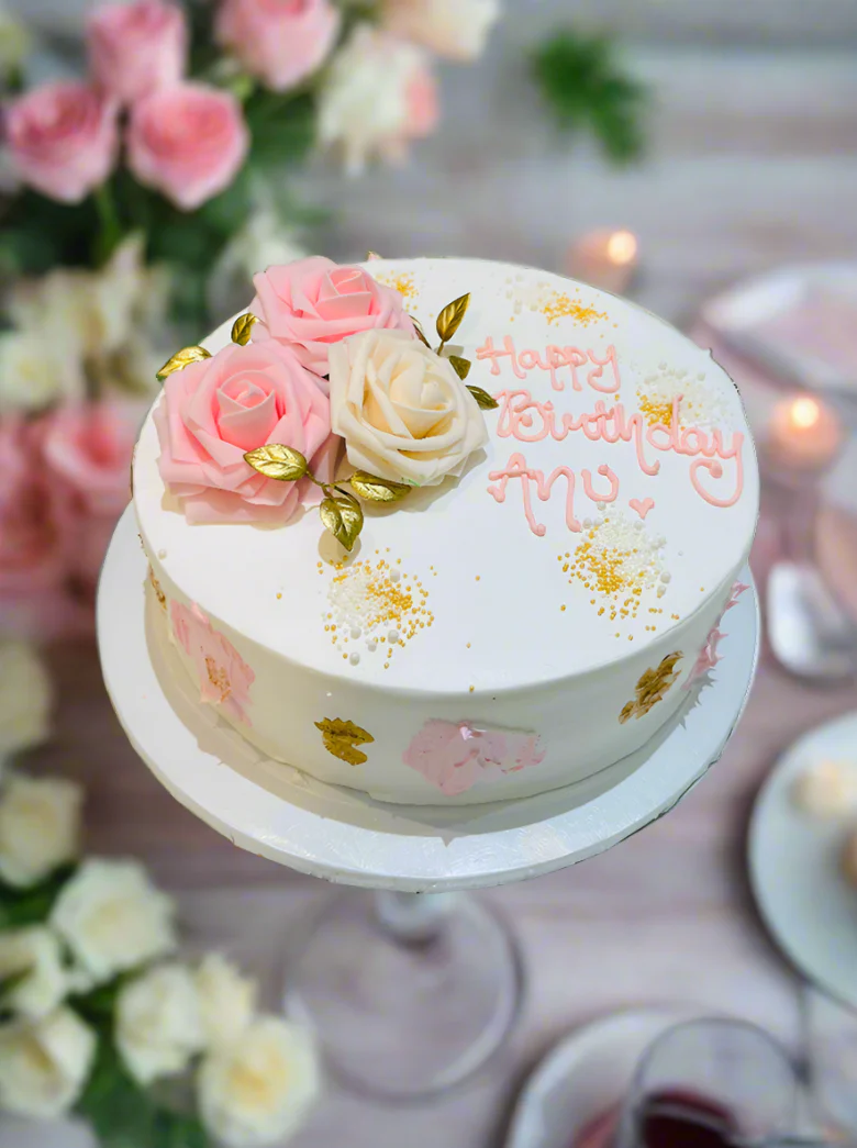 Anu Pink Flower Cake - Image 5