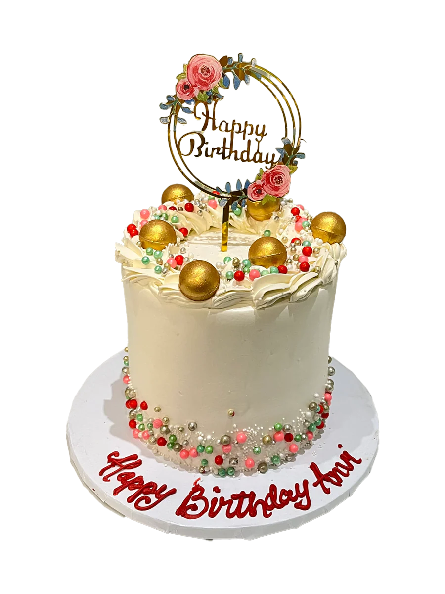 Anvi Ivory & Gold Birthday Cake