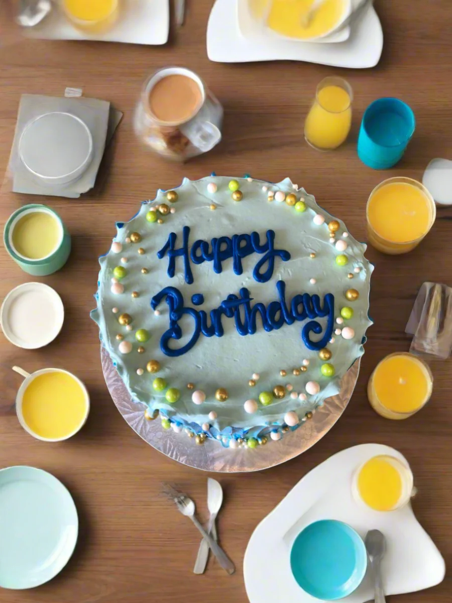 Aqua Beaded Cake - Image 3