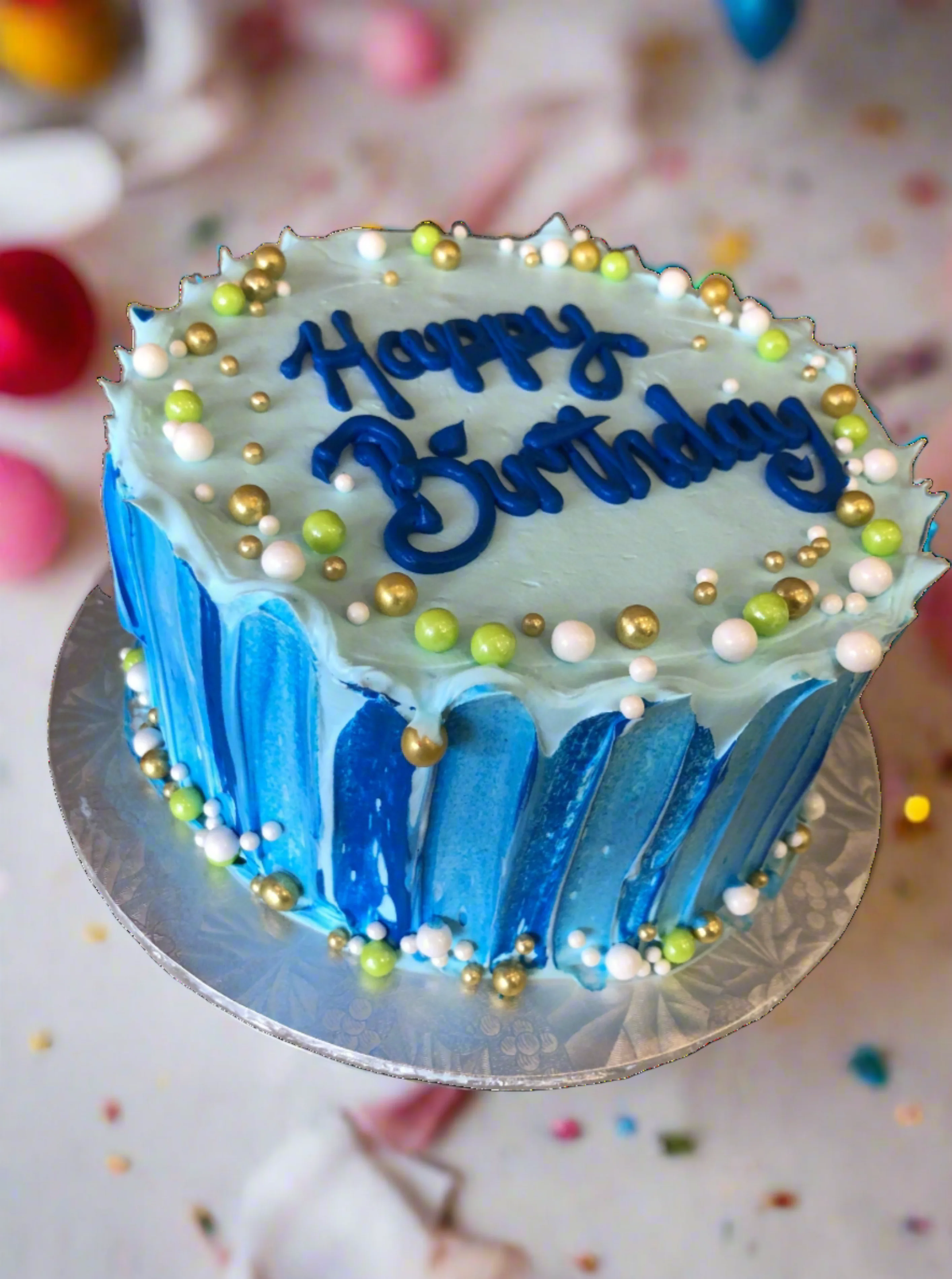 Aqua Beaded Cake - Image 7