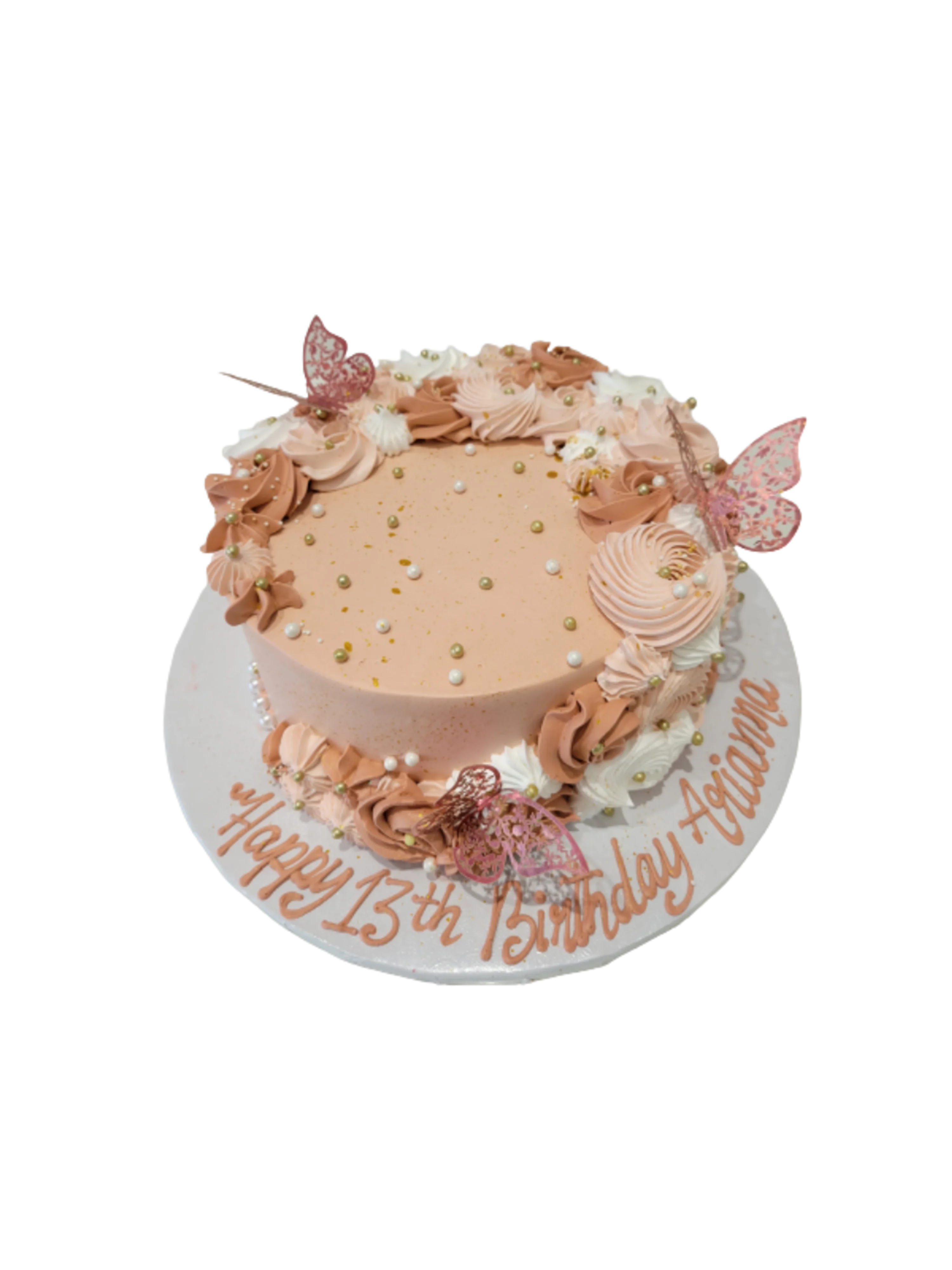 Arianna Rose Gold Butterfly Cake