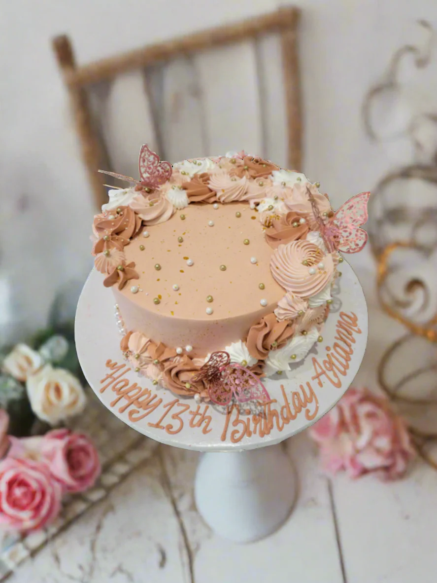 Arianna Rose Gold Butterfly Cake - Image 2
