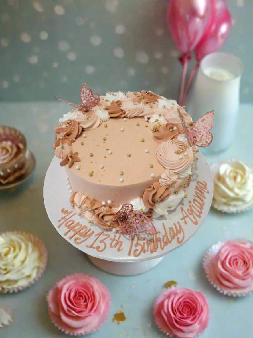 Arianna Rose Gold Butterfly Cake - Image 3