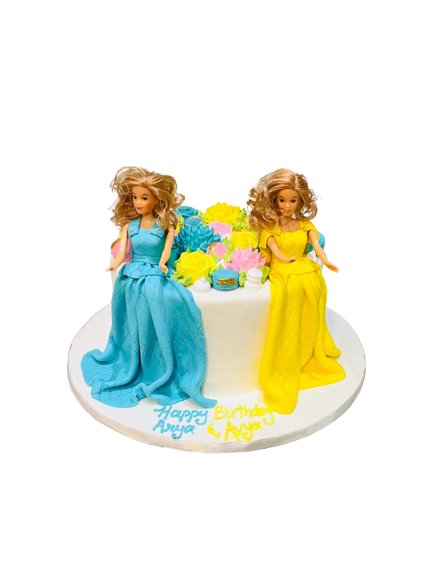 Arya And Avya Fondant Barbie Cake