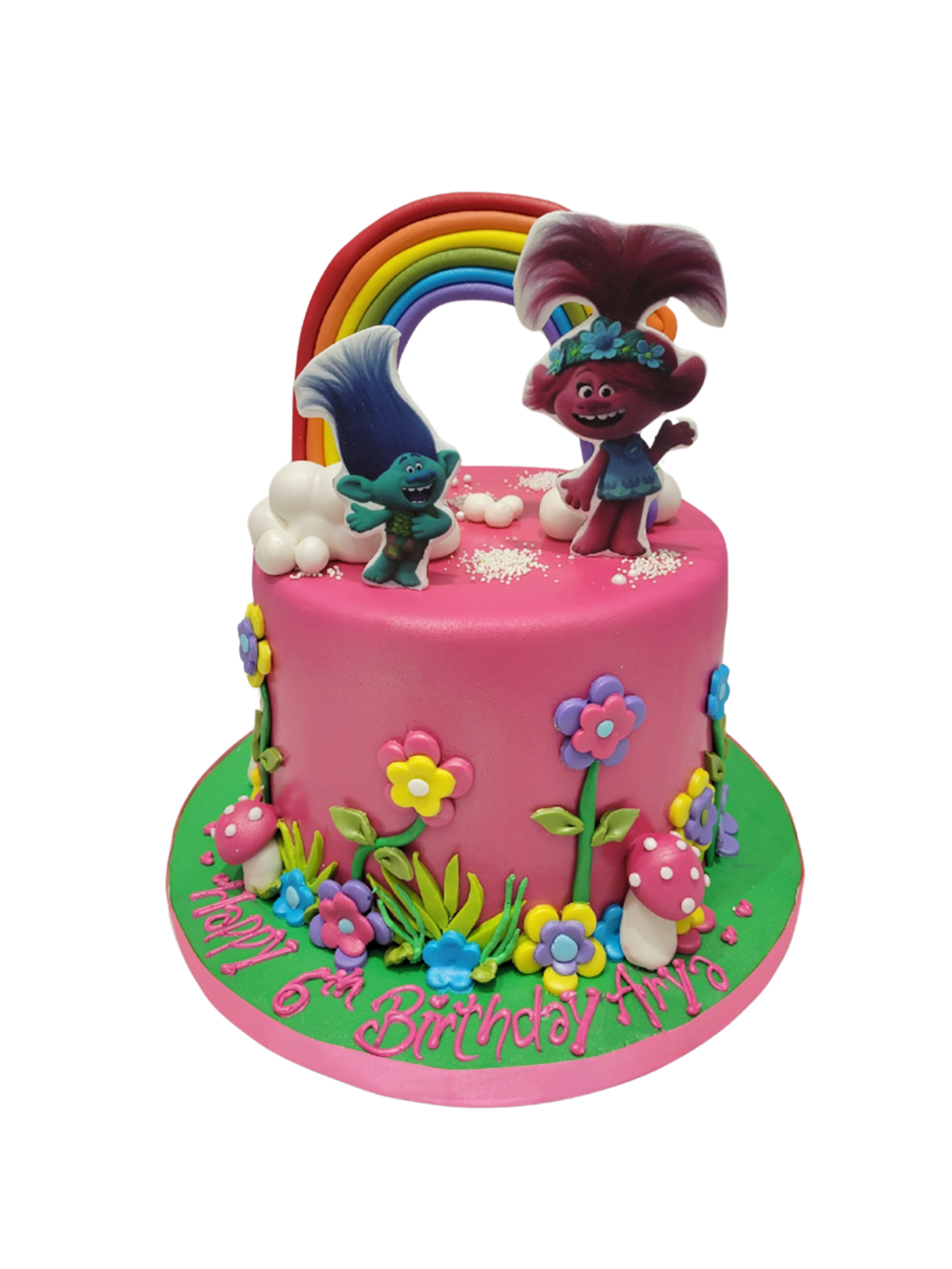 Arya Trolls Fondant Cake