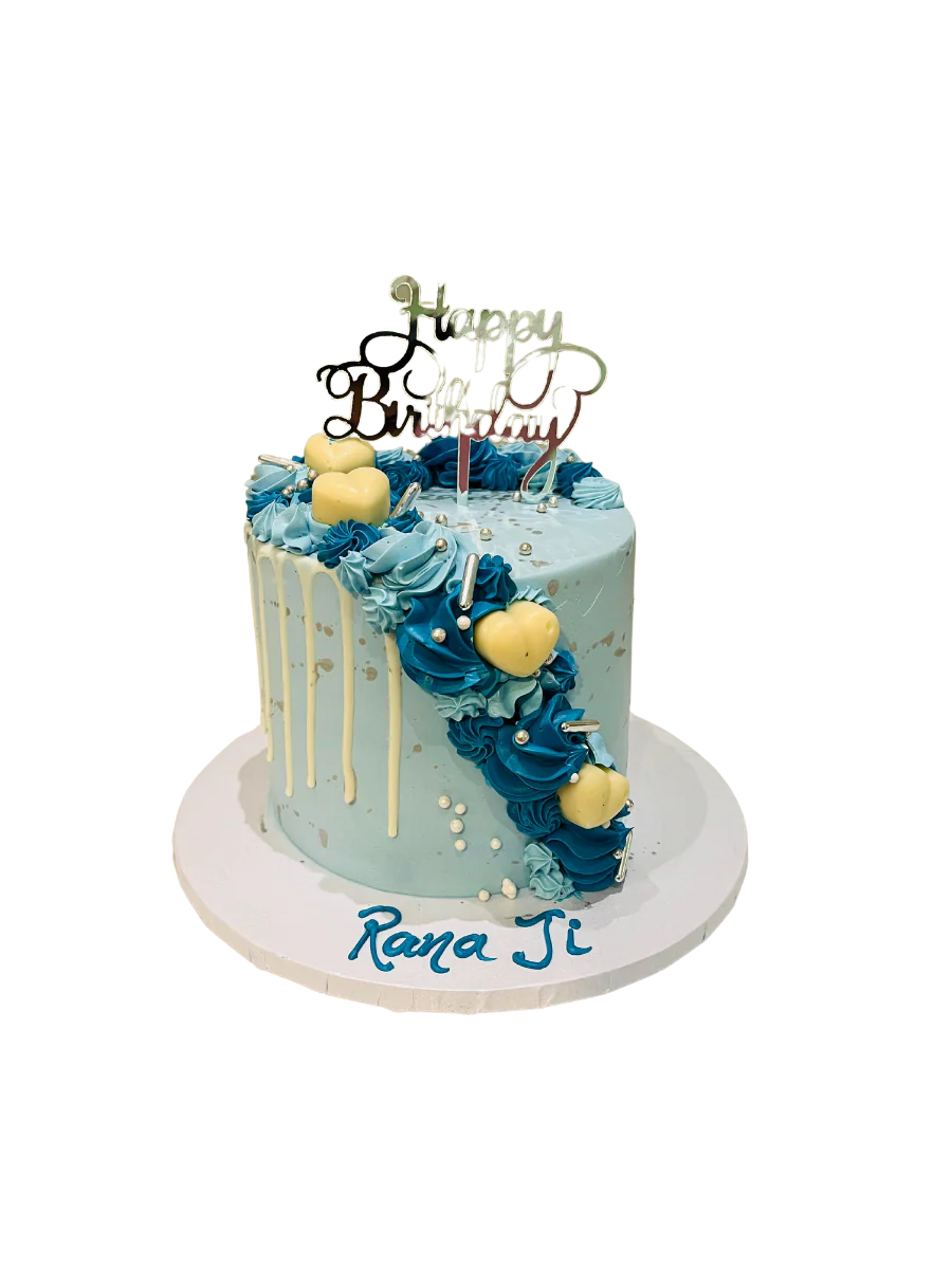 Aryan Dusty Blue Birthday Cake
