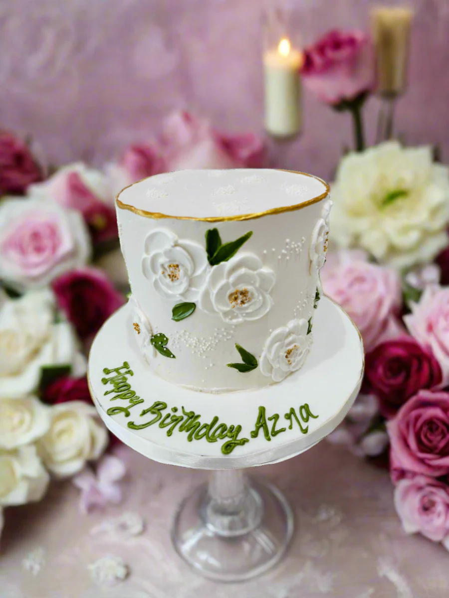Arza Floral Cream Cake - Image 2