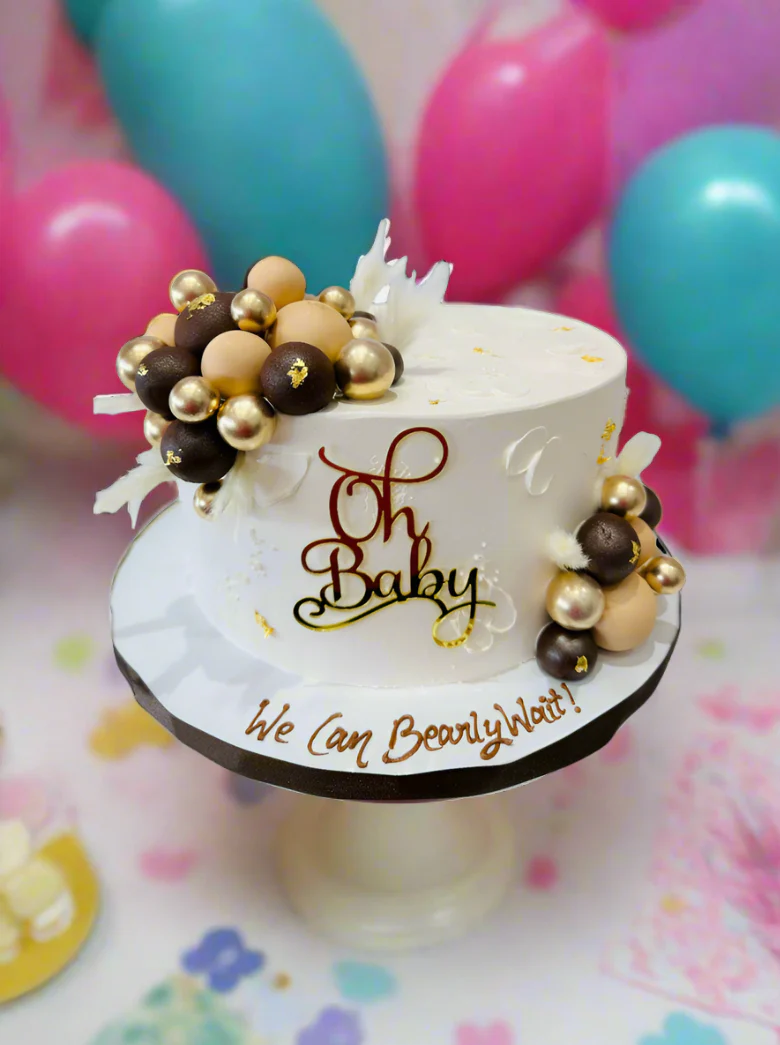 Asees Ivory Baby Shower Cream Cake - Image 2
