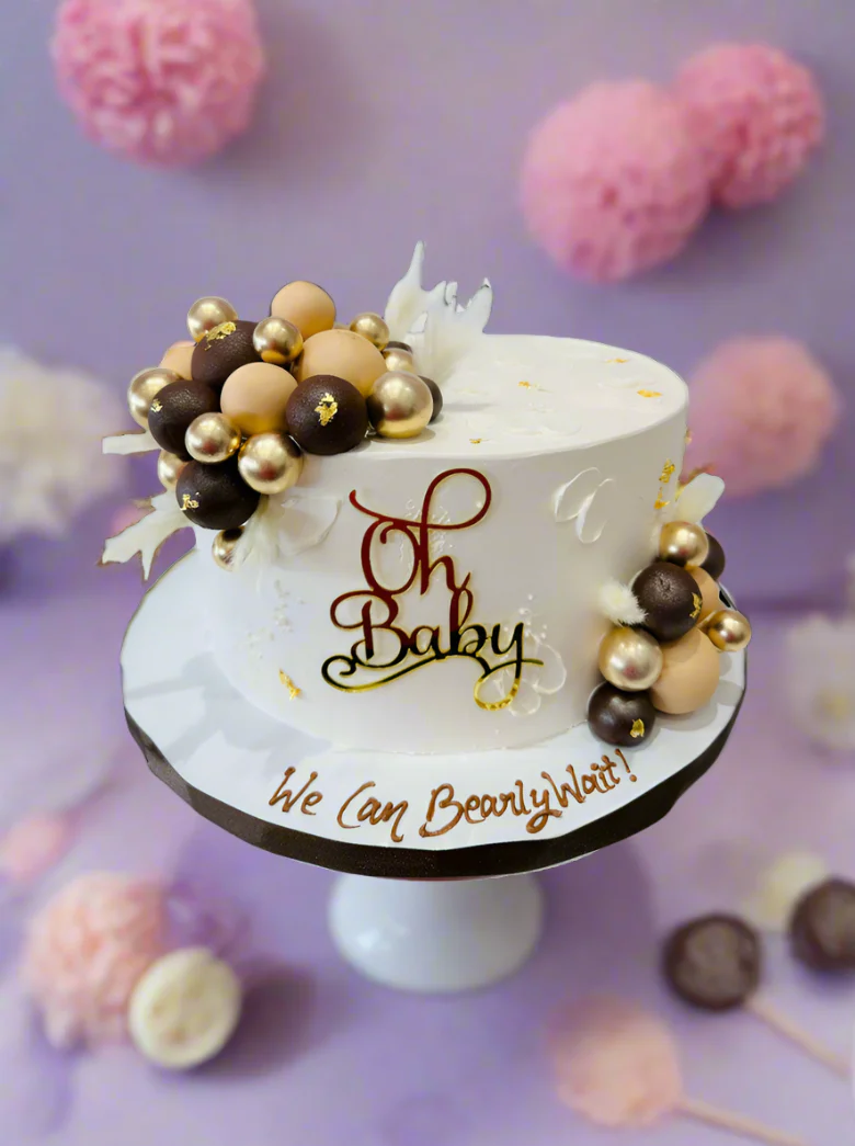 Asees Ivory Baby Shower Cream Cake - Image 3