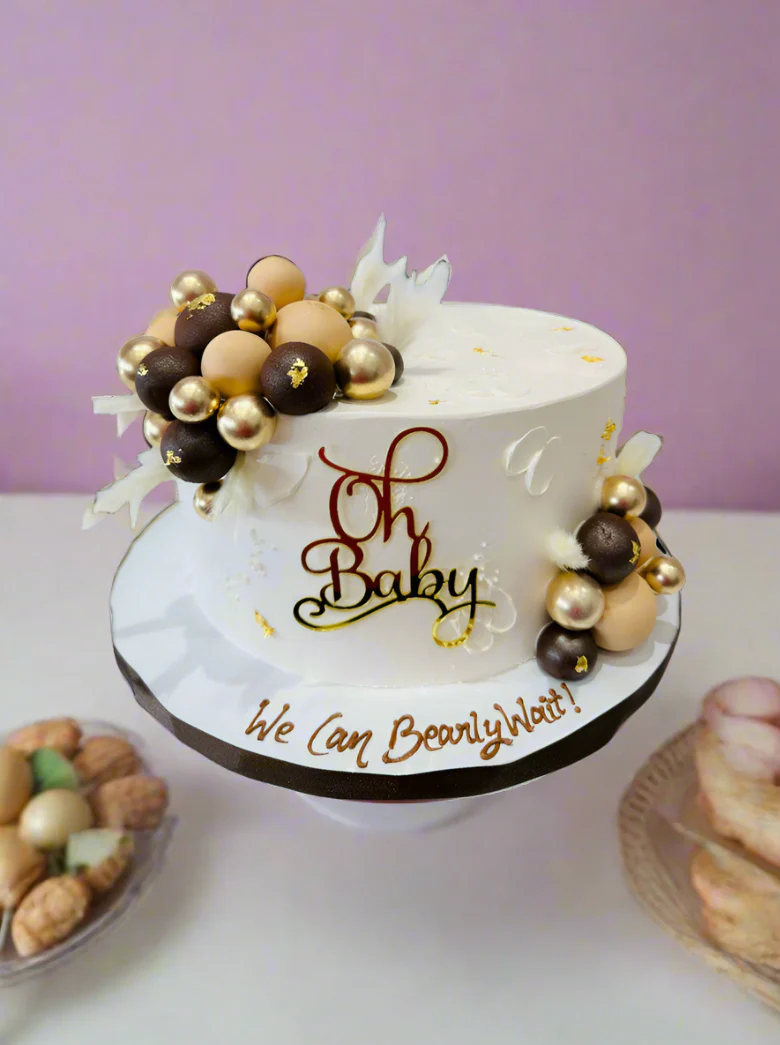 Asees Ivory Baby Shower Cream Cake - Image 5
