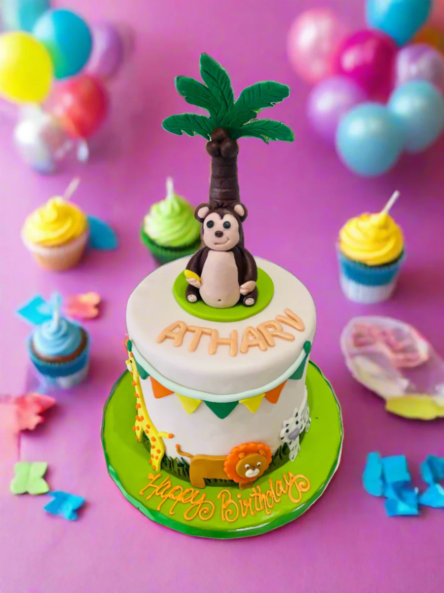 Atharv Jungle Fondant Cake - Image 5