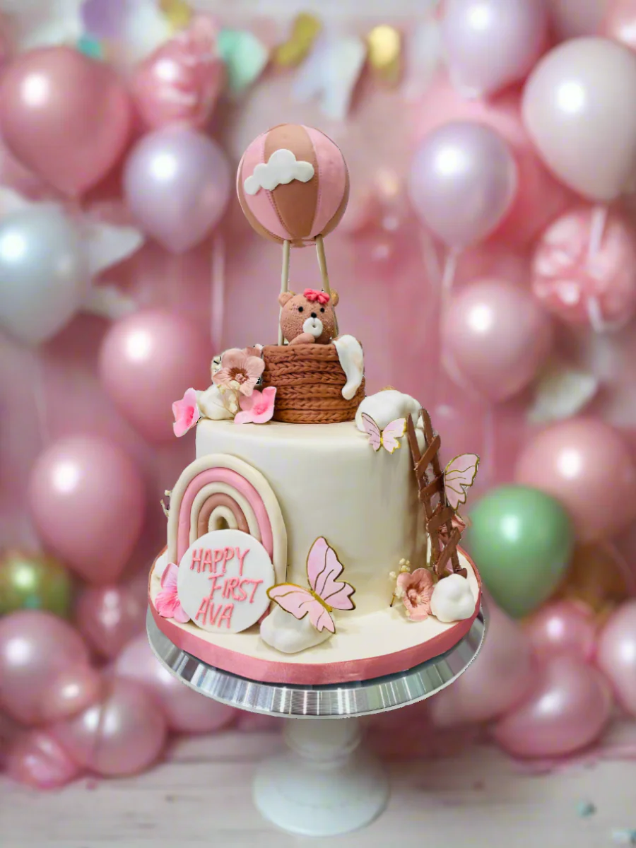 Ava's First Birthday Fondant Cake - Image 4