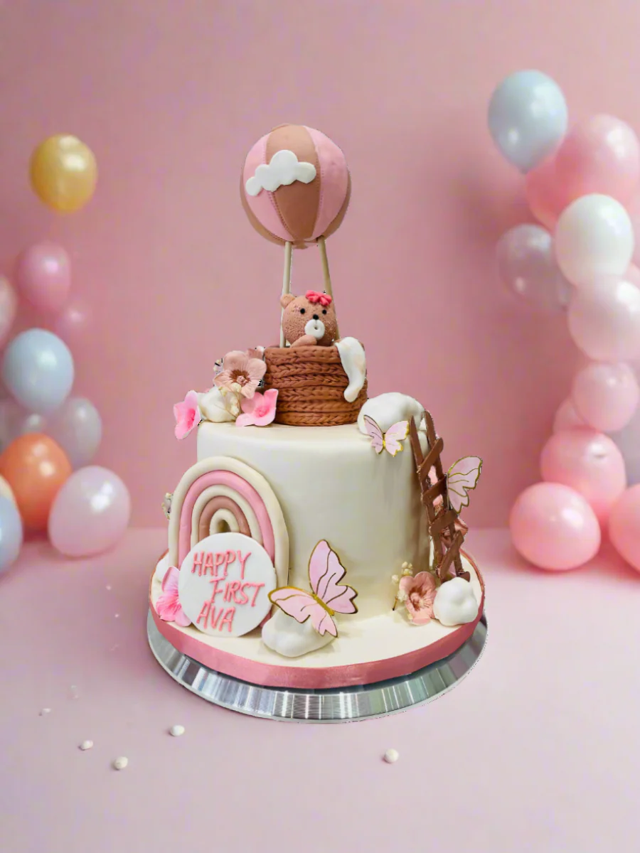 Ava's First Birthday Fondant Cake - Image 5