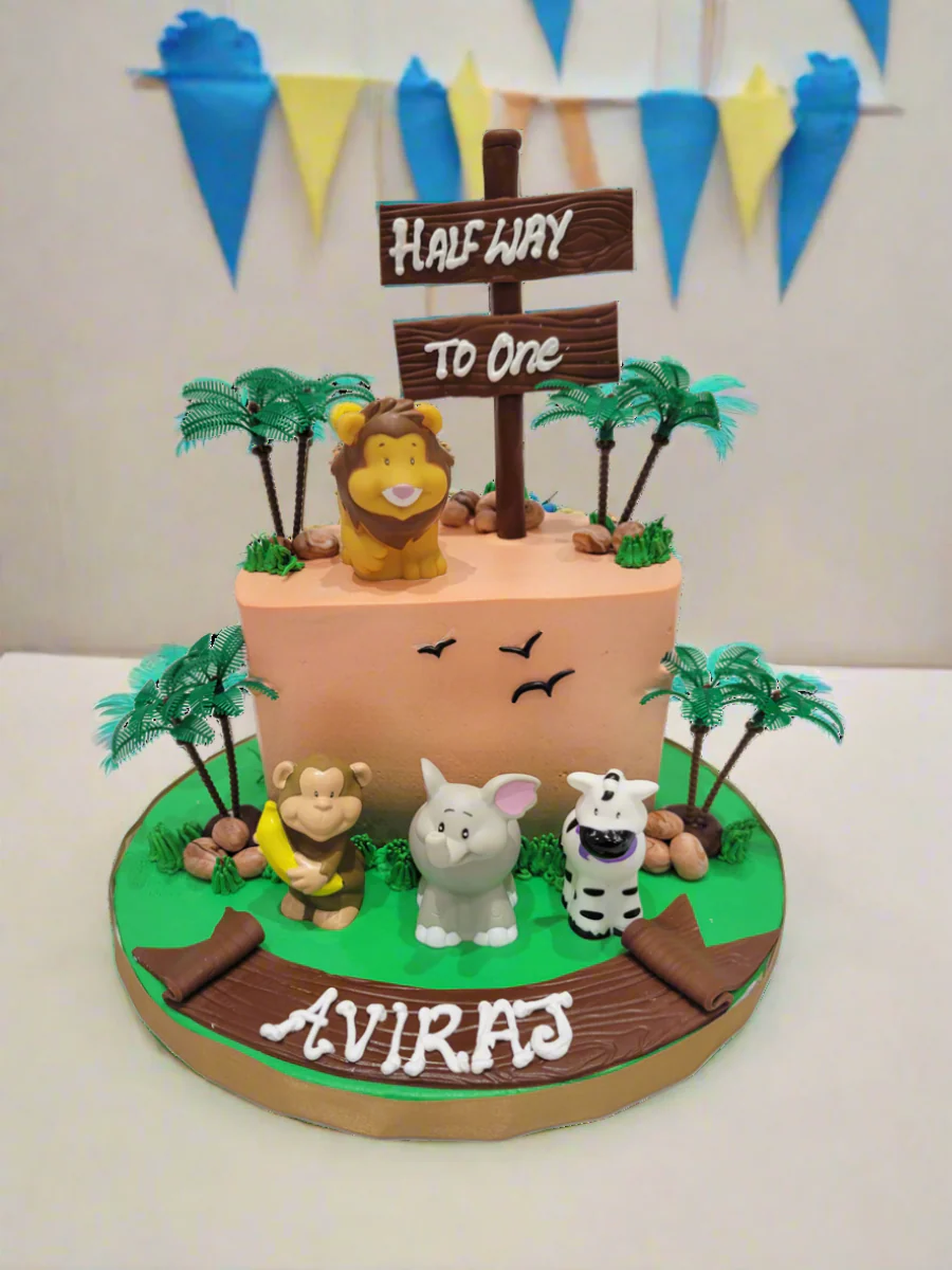 Aviraj Half Birthday Cream Cake - Image 2