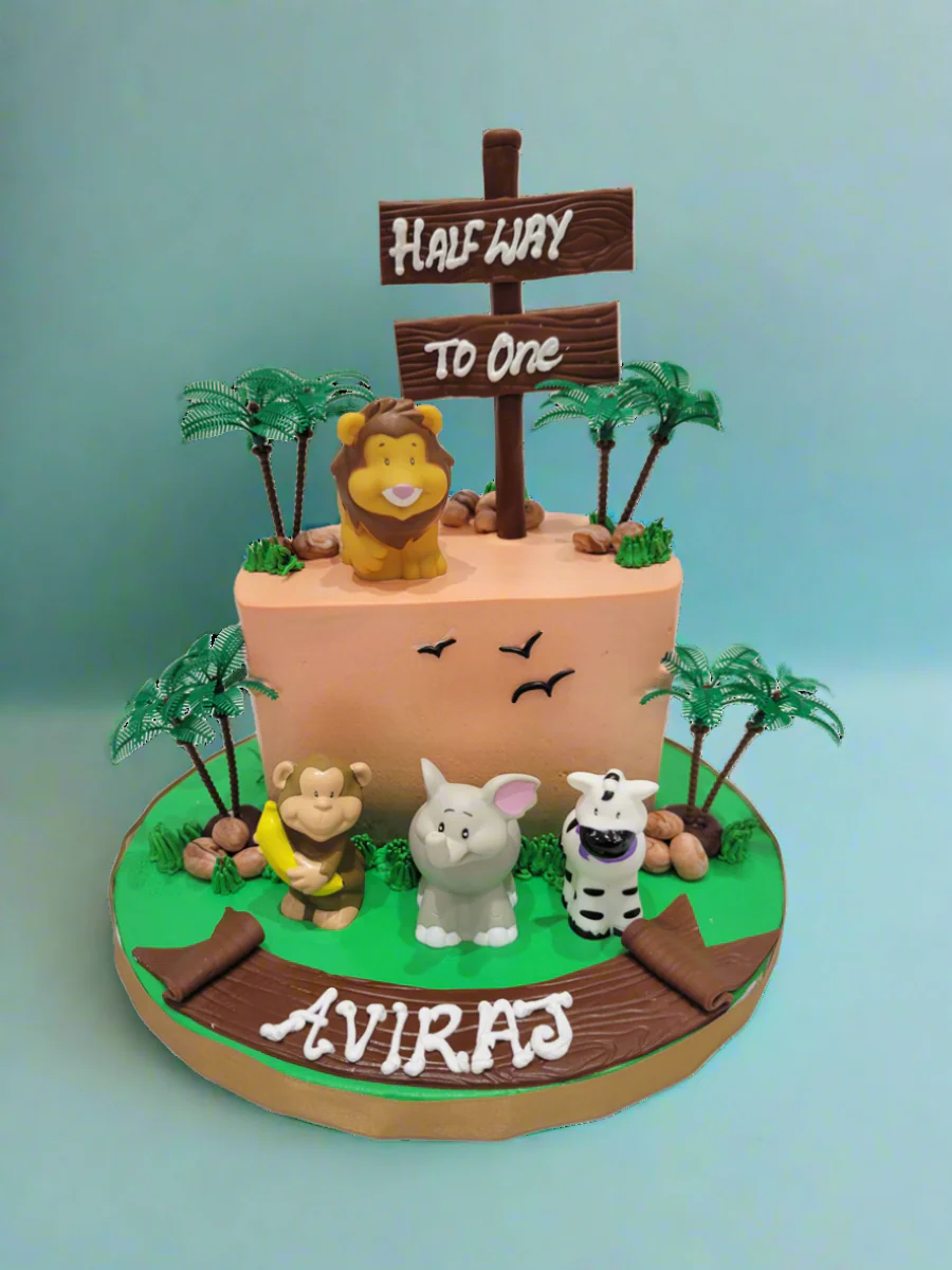 Aviraj Half Birthday Cream Cake - Image 3