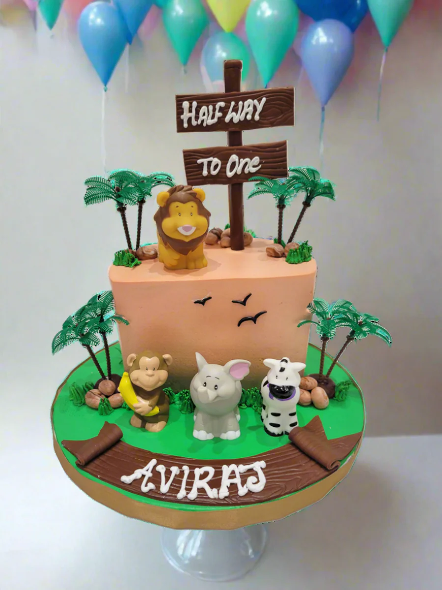 Aviraj Half Birthday Cream Cake - Image 4