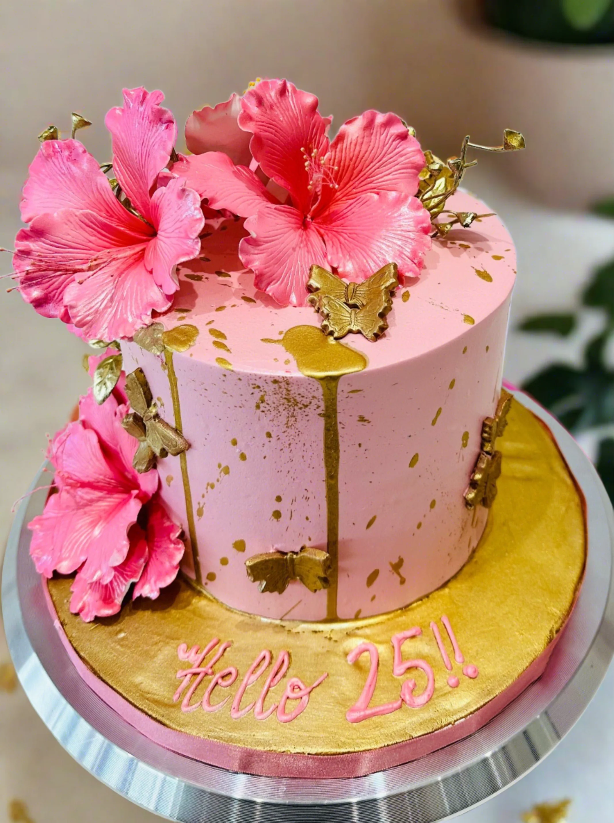 Avlyn Pink And Gold Cream Cake - Image 2