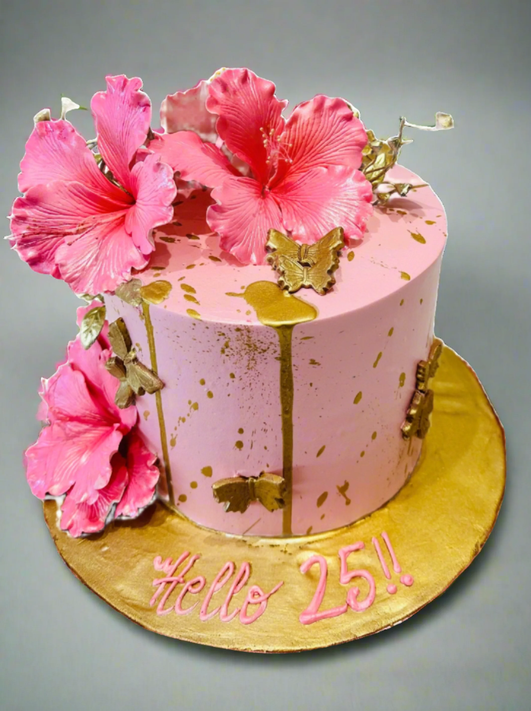 Avlyn Pink And Gold Cream Cake - Image 5