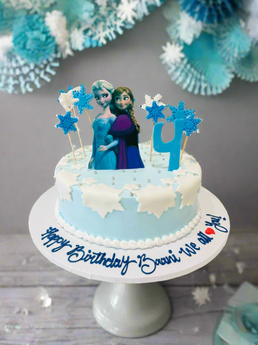 Baani Frozen Snowflake Cream Cake - Image 4